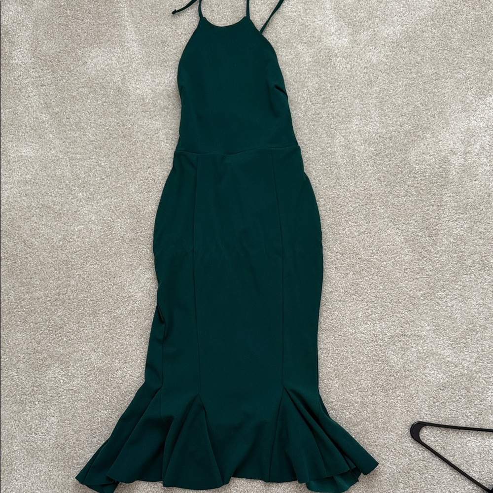 Club L London Dark Green Halter Dress